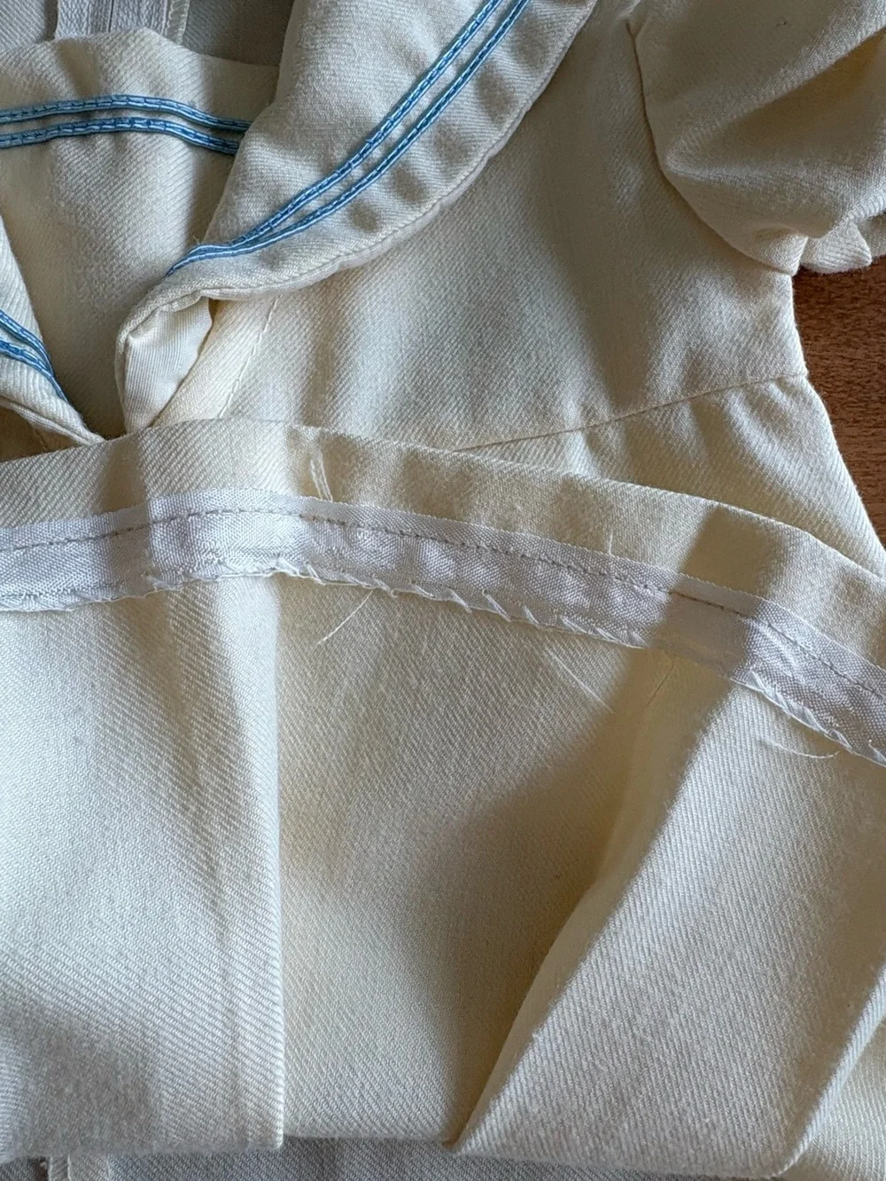 Vintage Sailor Dress Cream with Light Blue Detailing
